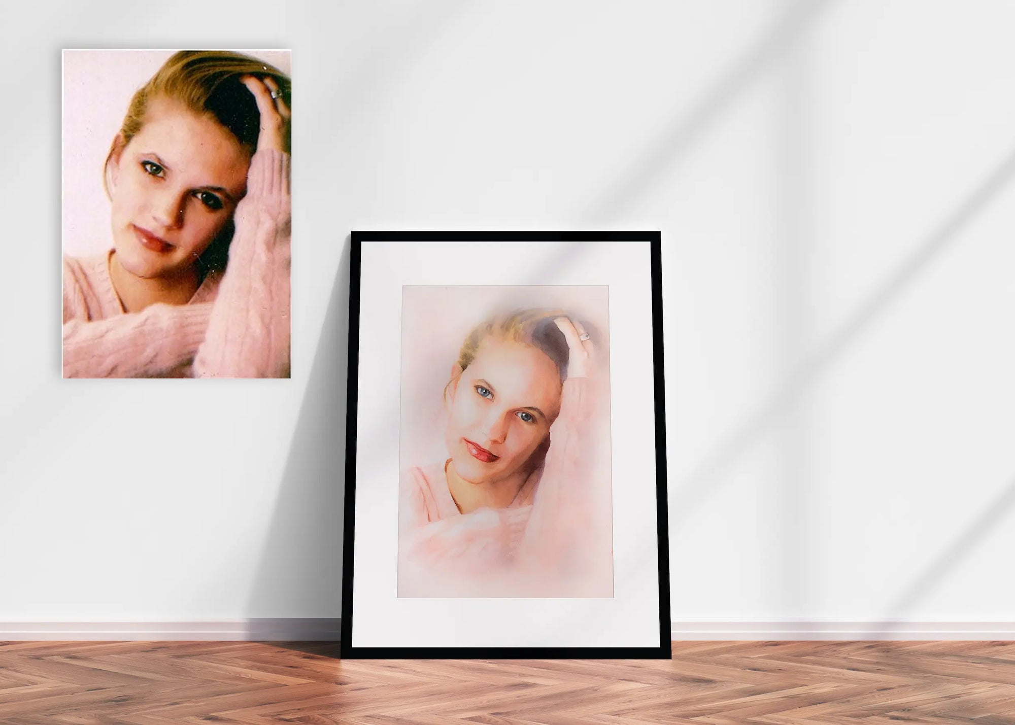 Original watercolor woman portrait