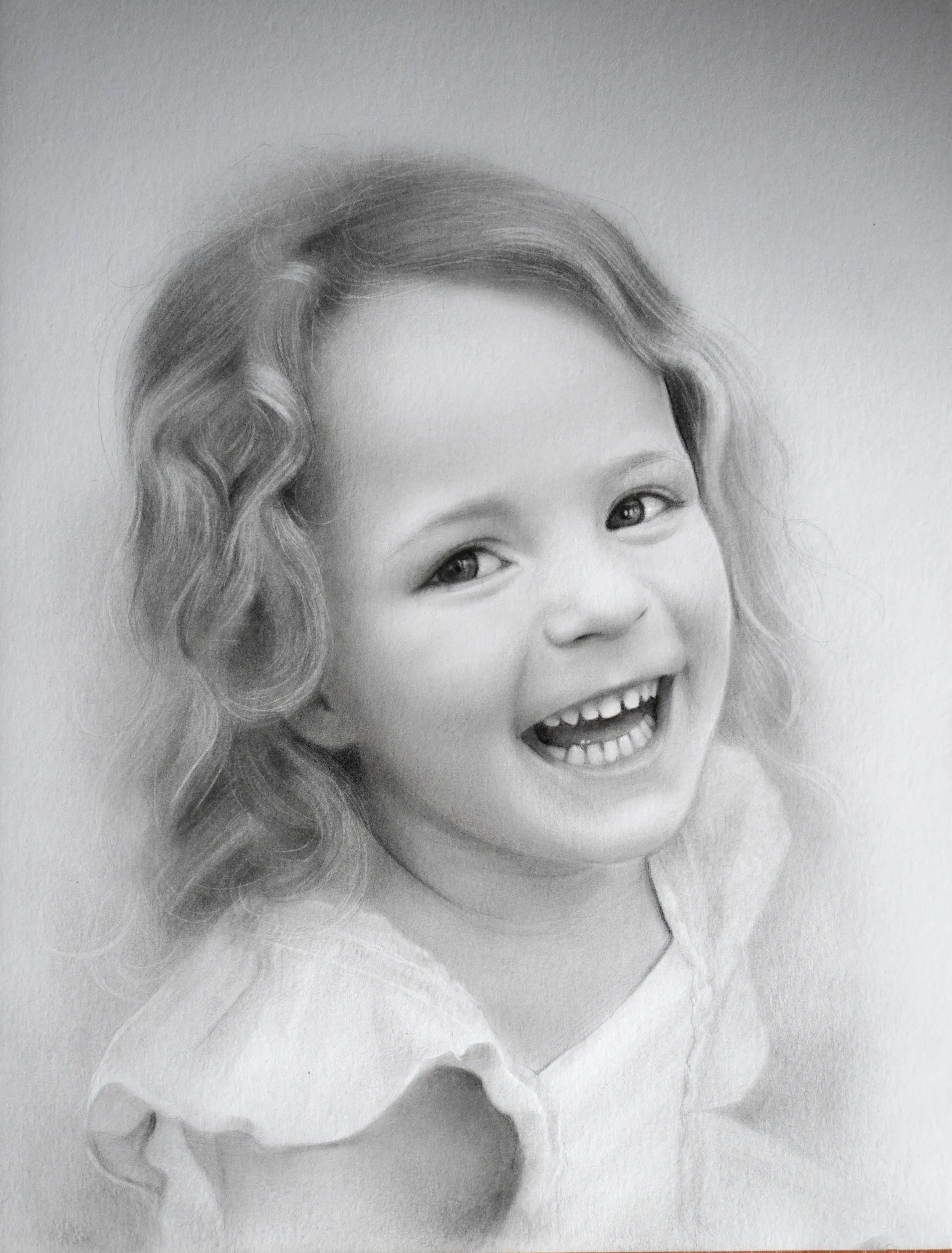 Hand drawn girl portrait