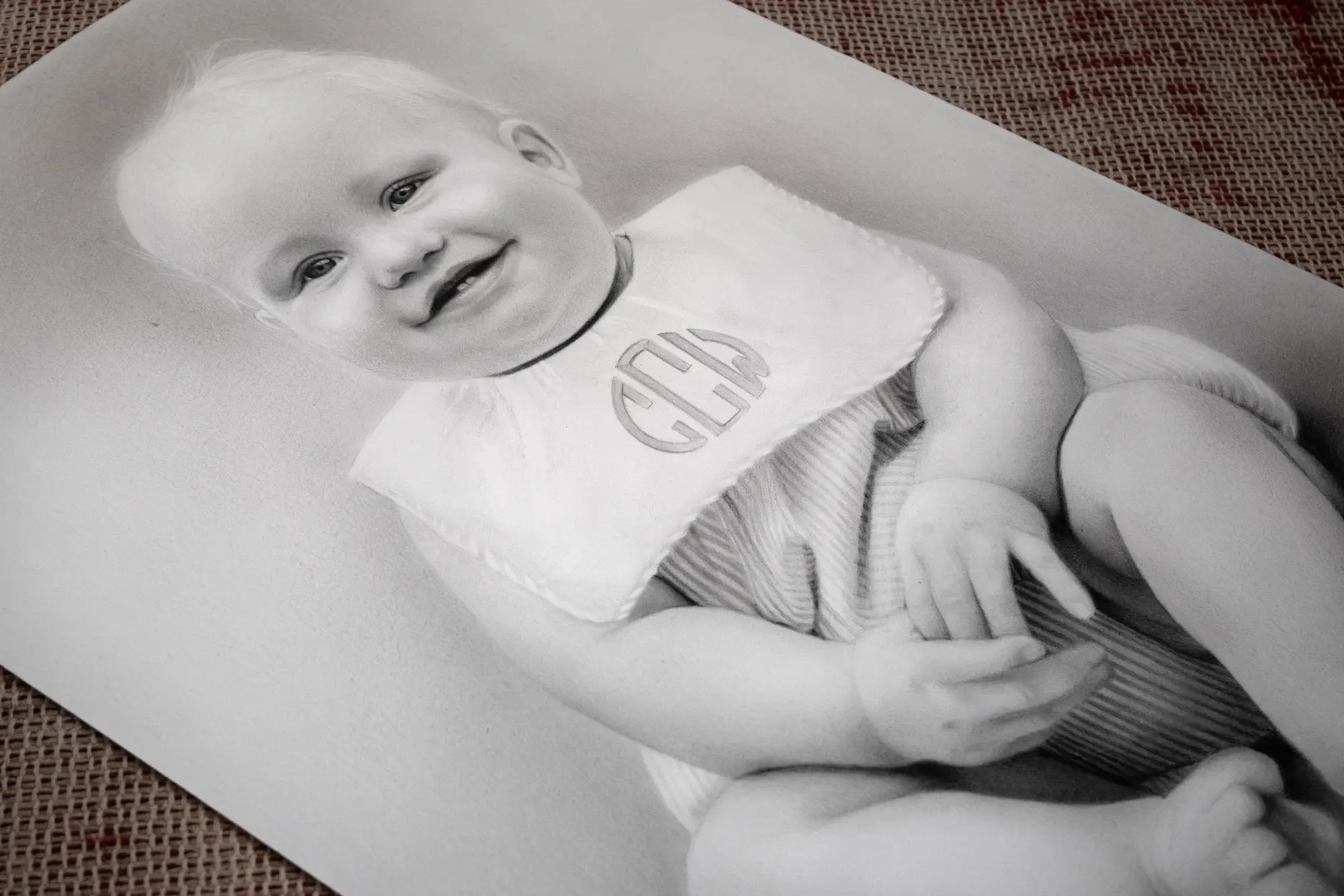 Hand drawn baby portrait