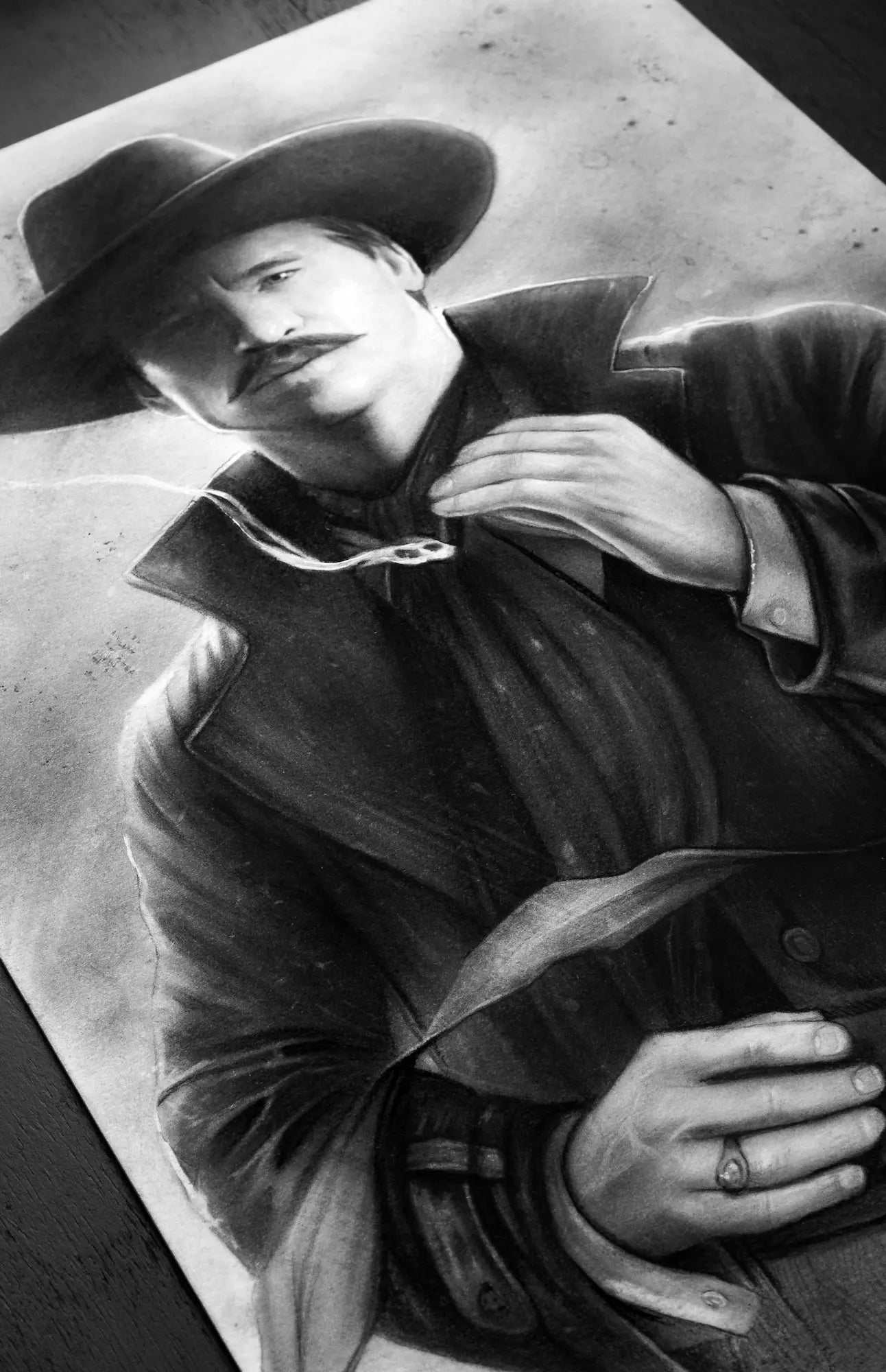 Custom favorite actor charcoal drawing