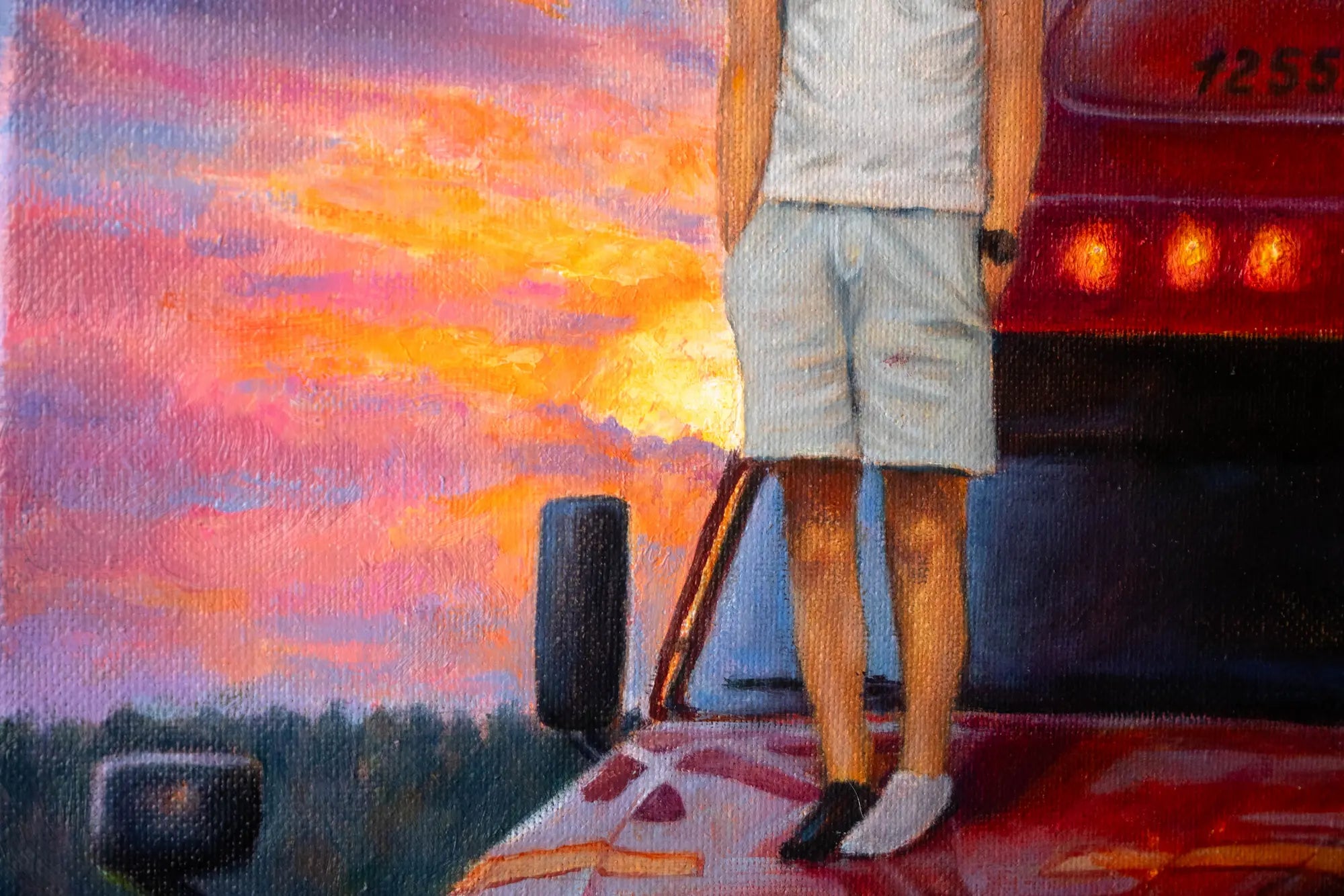 Man on a truck portrait